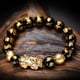 thumbnail image 5 of Pulsera de riqueza de obsidiana negra con pulsera de amuleto rico de la suerte Pi Xiu dorado, 5 of 12