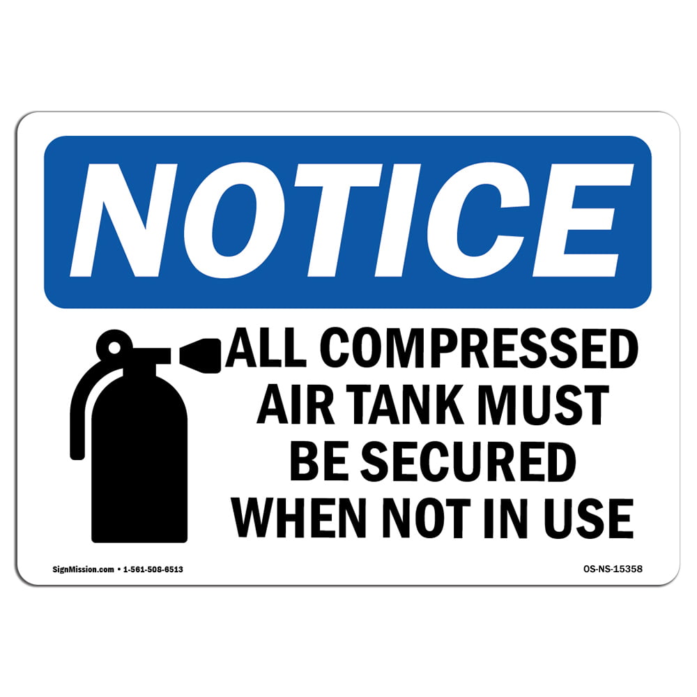 Vinyl Caution Compressed Air OSHA Safety Label Sticker Decal 7x5 in 