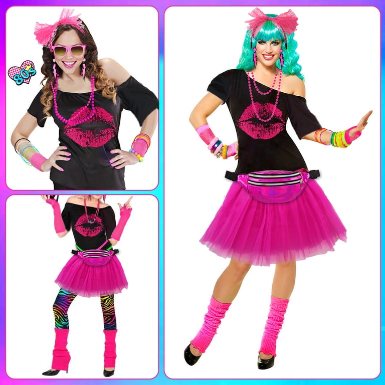 80s Costume Accessories Women Leg Warmers Headband Tutu Earrings Necklace Party Amazon.com: Spooktacular Creations 9 Pcs 80s Costume  main image 4
