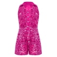 thumbnail image 3 of inhzoy Girls Sequin Romper Jumpsuit Sparkly Sleeveless Prom Concert Party Outfit Dancing Leotard Hot Red 16, 3 of 5