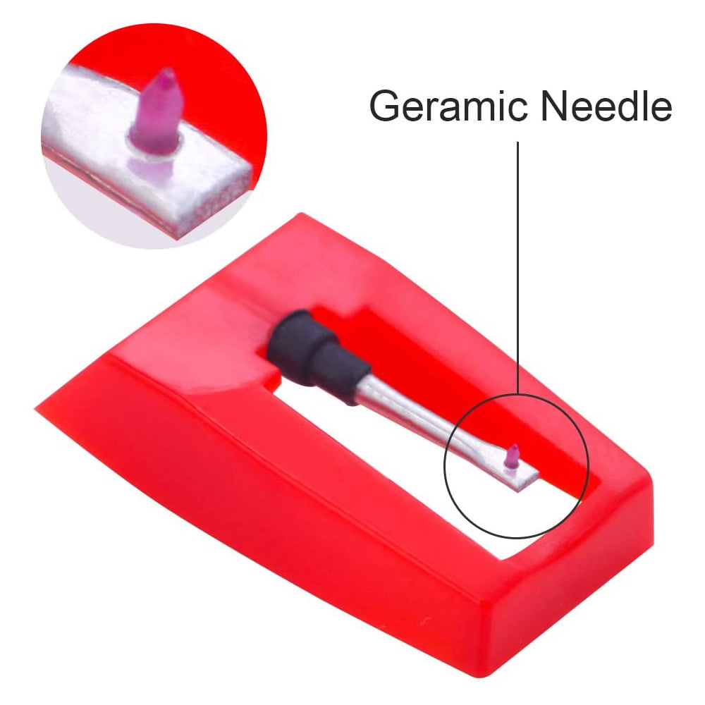 Diamond Tip Needle-Turntable Replacement Vinyl Record Player Ruby Gramophone Stylus Piezoelectric Ceramic Replaceable Accessories Universal Record Player Needle