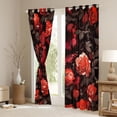 thumbnail image 3 of Homewish Female Men Women Romantic Floral Rose Curtains Pack of 2 (42x84 Each),Chic Flowers Blossoms Curtains Blackout,Flying Butterflies Bedroom Curtains,Microfiber Bedroom Decor, 3 of 6