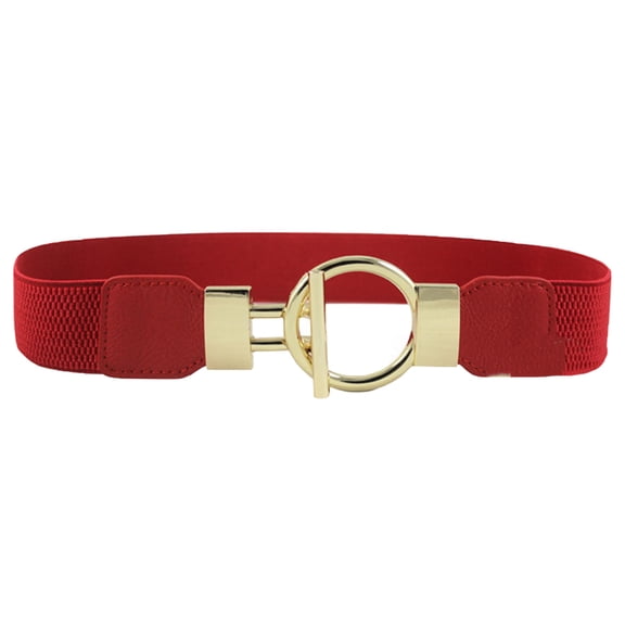 TAILTOSS Wide Stretchy Belt Women Round Buckle 1Set 23.6x1.6in