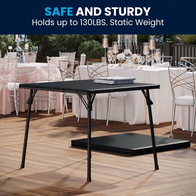 Flash Furniture Madelyn Black Folding Card Table - Lightweight
