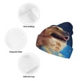 thumbnail image 3 of Lsque Starry Sky Cloud Dog Pattern Knitted Beanie, Unisex Winter Hat, Knit Hat Winter Beanies Thick Fisherman Beanies Cuffed Plain Skull Caps, 3 of 6