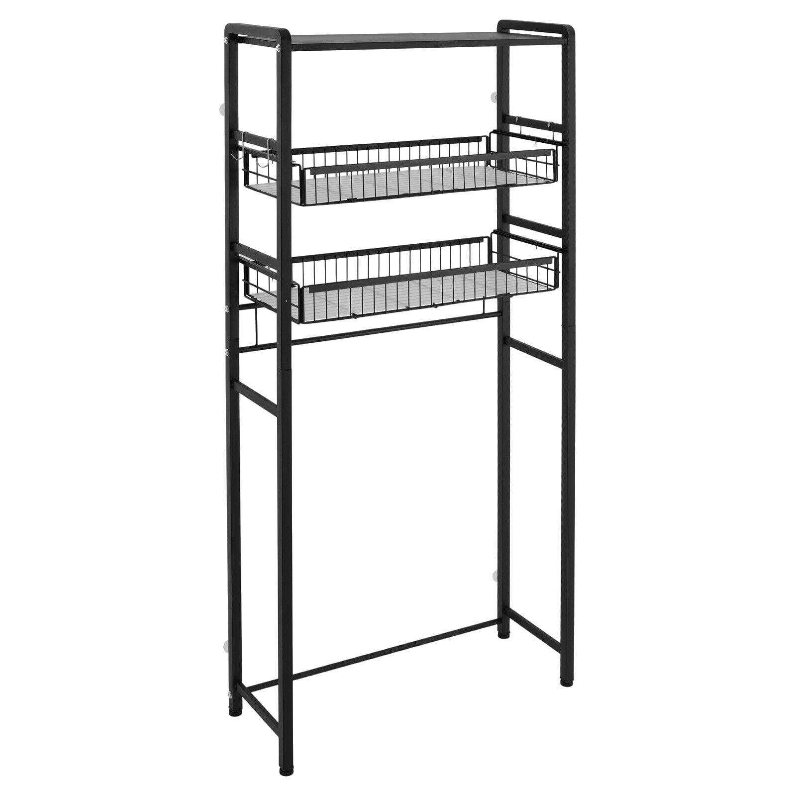3-Tier Washing Machine Shelf, Over Washer and Dryer Shelves, Multi-Functional 3 Tier Storage Rack, Laundry Room Storage Shelf, Space Saving Organizer (Black)