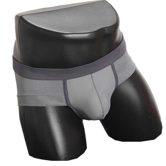 LNWUY Ultra Light and Breathable Ice Silk Thin Transparent Briefs Men's Solid Color Mesh Briefs Soft Comfort Underpants Gray L