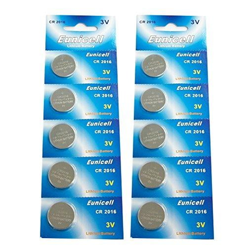 Eunicell Batteries CR2016 5000LC Blister Lithium 3V 3 Volts (10 Pièces)