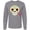 AC-Heather Grey, variant on DÃa De Los Muertos Skull with Flower Long Sleeve T-Shirt
