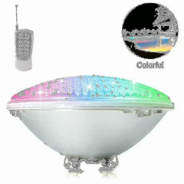 LED pool lighting, 18W Par56 RGB pool lamp. Underwater spotlight with remote control, 12V AC/DC IP68 waterproof pool lamp RUY