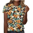 thumbnail image 2 of Fiudx Camisas para Mujer Camiseta de Manga Corta con Cuello Redondo y Estampado Informal para Mujer, 2 of 4