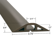 5 Feet Brown D-2 Standard Profile Rubber Duct Floor Wire Cable Cord Cover Protector