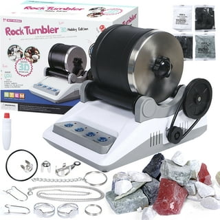 Rock Tumbler Kit with Rough Gemstones, 4 Polishing Grits, Jewelry Fastenings, , Rock Polisher Kids Stem Toys Science Toys for 3-12 Year Old OneDayFun