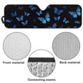 thumbnail image 6 of Yuyamidu Blue Butterfly Windshield Sun Shade Compatible with Jeep Wrangler JK JKU JL JLU 1997-2023 & Jeep Gladiator JT 2020-2023 16.14" x 52.95" Folding Front Window Sun Shade for Car Accessories, 6 of 7