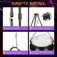 thumbnail image 2 of Yescom Halloween Witches Cauldron Large 31" Tripod Hanging Black Pot LED Light Adjustable Chain Hook Decoration, 2 of 9