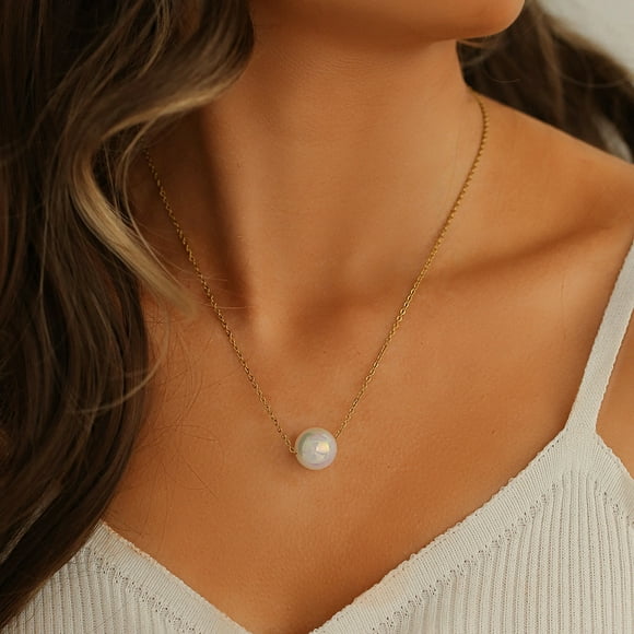 Dvkptbk Ring Temperament Mermaid Pearl Necklace Chain Woman Jewelry