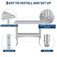 thumbnail image 2 of Heavy Duty Stainless Steel Outdoor Kitchen Storage Table –Commercial Prep Work Table with Adjustable Undershelf, Backsplash, Rounded Corners, Rust Resistant, NSF Certified, 2 of 7