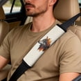 thumbnail image 5 of Xixirimido 5Pcs Car Seat Covers & Seatbelt Covers & Center Console Cover Set Universal Auto Accessories Fit for SUV Sedan Van Truck Leather Front Seat Cover, Wolf Forest, 5 of 8