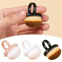 Pkeuxdyw Soft Nail Art Brush with Ring - Short Handle, Gentle Dust Removal, Cleaning and Polishing Tool for Nail Dust Nail Art,Multicolor/3PC