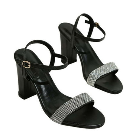 

Fpqtro 2023 Summer Women s Sandals Womens Fashion Summer Solid Color 9cm High-heeled Shoes Buckle Ladies Sandals