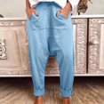 thumbnail image 2 of biudgviw Womens Casual Pants Baggy High Waisted Fall Pants with Pockets Lounge Beach Plain Pants, 2 of 6