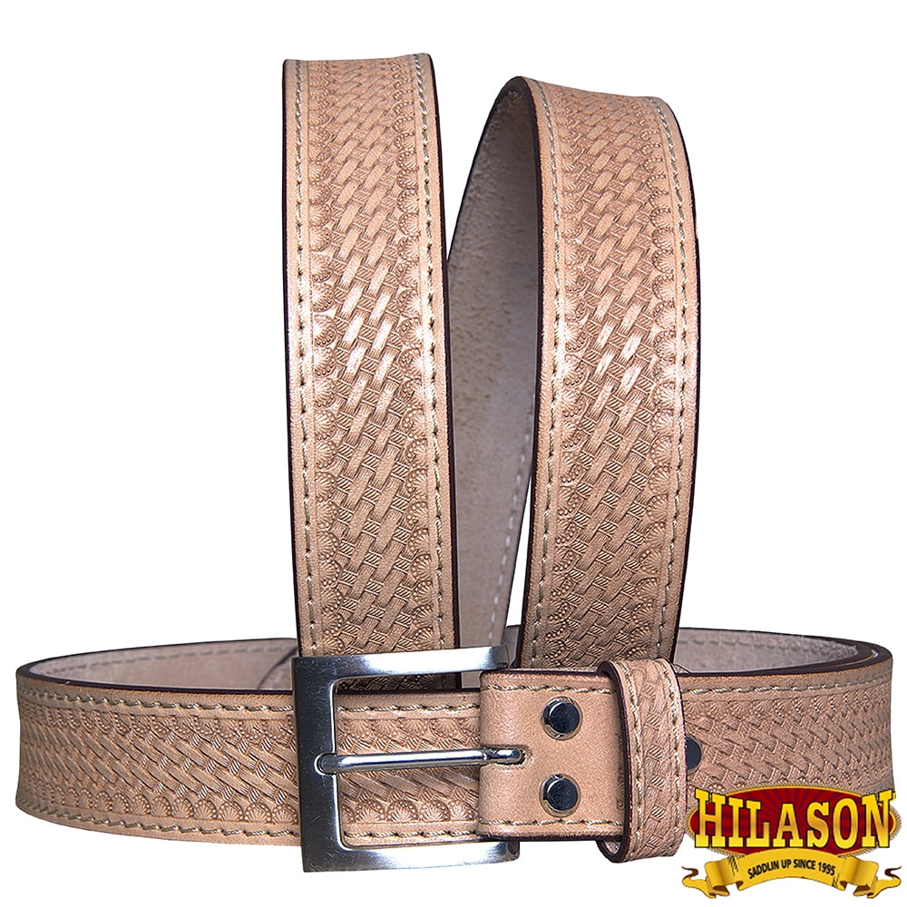 38" Hilason Hand Made Heavy Duty Buffalo Hide Leather Stiched Belt U-3-38 
