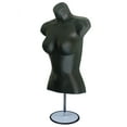 thumbnail image 4 of 2 Pack Female Mannequin Torso with Stand Dress Form Tshirt Display Countertop Hollow Back Body S-M Clothing Sizes (Black), 4 of 5