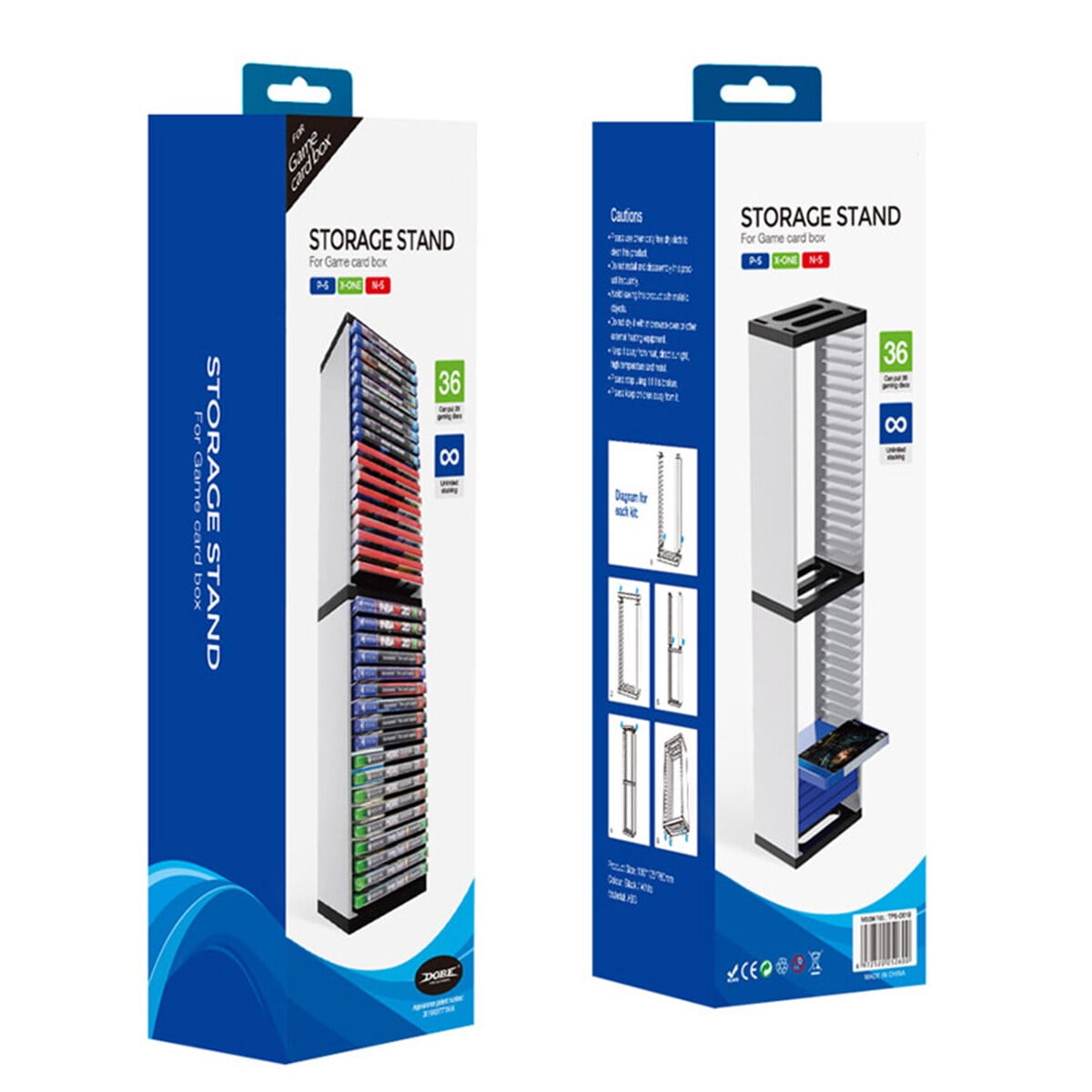 Leyeet Video Game Storage Tower, Vertical Game Disc Holder, Game Holder Organizer Stand with 36 CD Case Storage for Organizing & Displaying, Universal for PS5/PS4/XBOX One/Series/NS Game