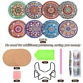 thumbnail image 3 of Diamond Painting Coasters with Holder,DIY Datura Flower Life Coaster Diamond Art Kits for Beginners, Adults Small Diamond Painting Kit Art Craft Supplies(8 Pcs ), 3 of 7