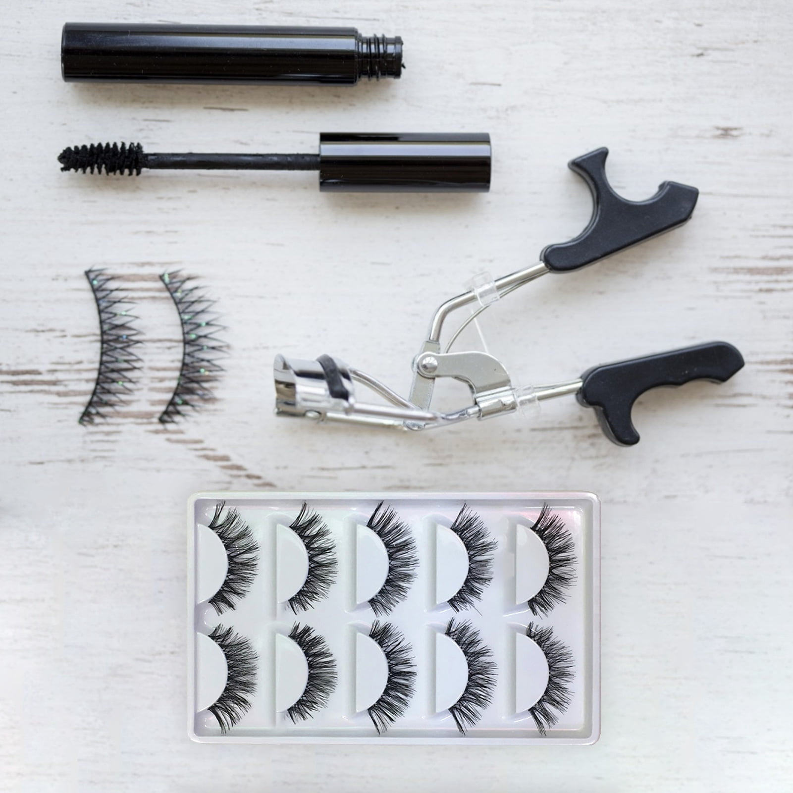 Women 5 Pairs Natural Long Thick Cross False Eyelashes Fake Eye Lashes for Makeup Studio