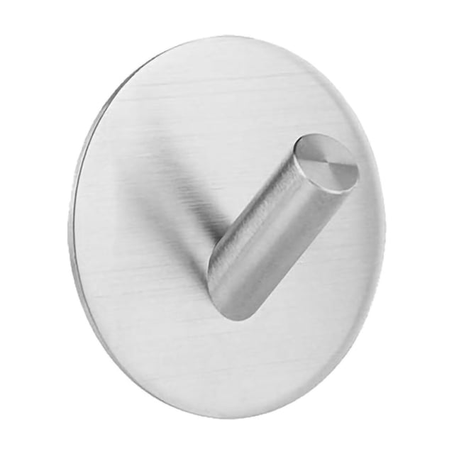 Adhesive Hook No Punching Round Stainless Steel Sticky Shower Hook for Bathroom Kitchen