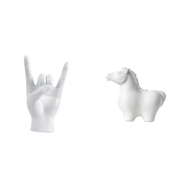 Figura Decorativa De Porcelana Con Gesto De Mano, Escultura Creativa De Animal, Adorno De Mesa Para Apartamento, Dormitorio, Sala De Estar U Oficina.