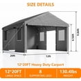 thumbnail image 6 of SANWAY 12x20 Heavy Duty Carport, Gray, 6 of 6