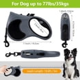 thumbnail image 7 of Retractable Dog Leash with Flashlight, 16ft Dog Walking Leash for Small Dogs up to 55 lbs 360° Tangle-Free Nylon Lead Anti-Slip Handle - Grey, 7 of 7