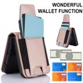 thumbnail image 4 of Allytechgroup Wallet Case for Samsung Galaxy Z Flip 6, with Crossbody Shoulder Strap Bumper Shockproof Cards Holder RFID Blocking Slim Phone Case for Galaxy Z Flip6, Rosegold, 4 of 5