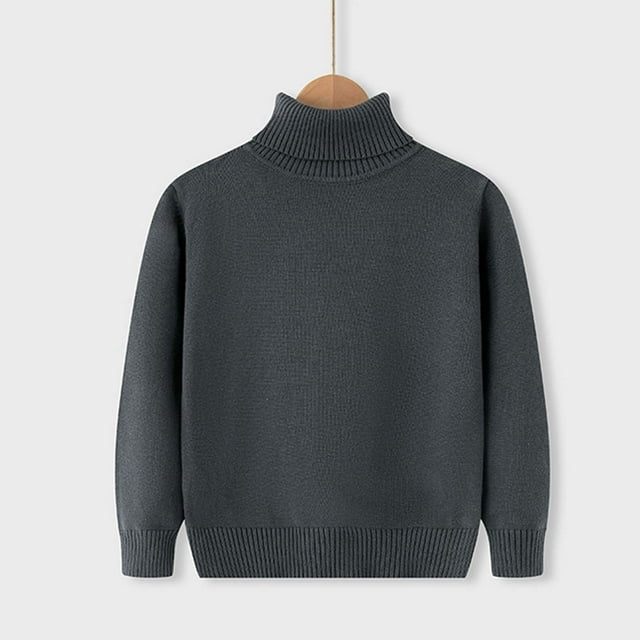 Cowsor Toddler Baby Boys Girls Knit Sweaters Turtleneck High Collar Fall Winter Soft Warm Sweater Pullover Tops