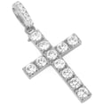 thumbnail image 2 of Charles Raymond Iced Out Cross Pendant on Tennis Chain for Men or Women - Bling'ed Out Hip Hop Jewelry on Blast! - Gold or Silver and Size Your Choice - TN001 Cross (24" Silver), 2 of 5