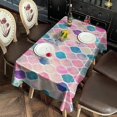 thumbnail image 2 of Multi Color Moroccan Checkered Pattern Rectangle Tablecloth 60"x120",Waterproof Polyester Rectangle Table Cloth, Wipeable Spillproof Polyester Tablecloth for Dining, Camping, Indoor and Outdoor, 2 of 6