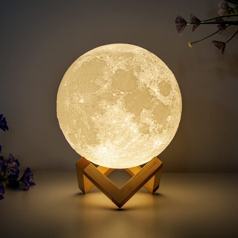 3D Printing Moon Lamp LED Night Light Touch Sensor Moonlight USB Rechargeable 