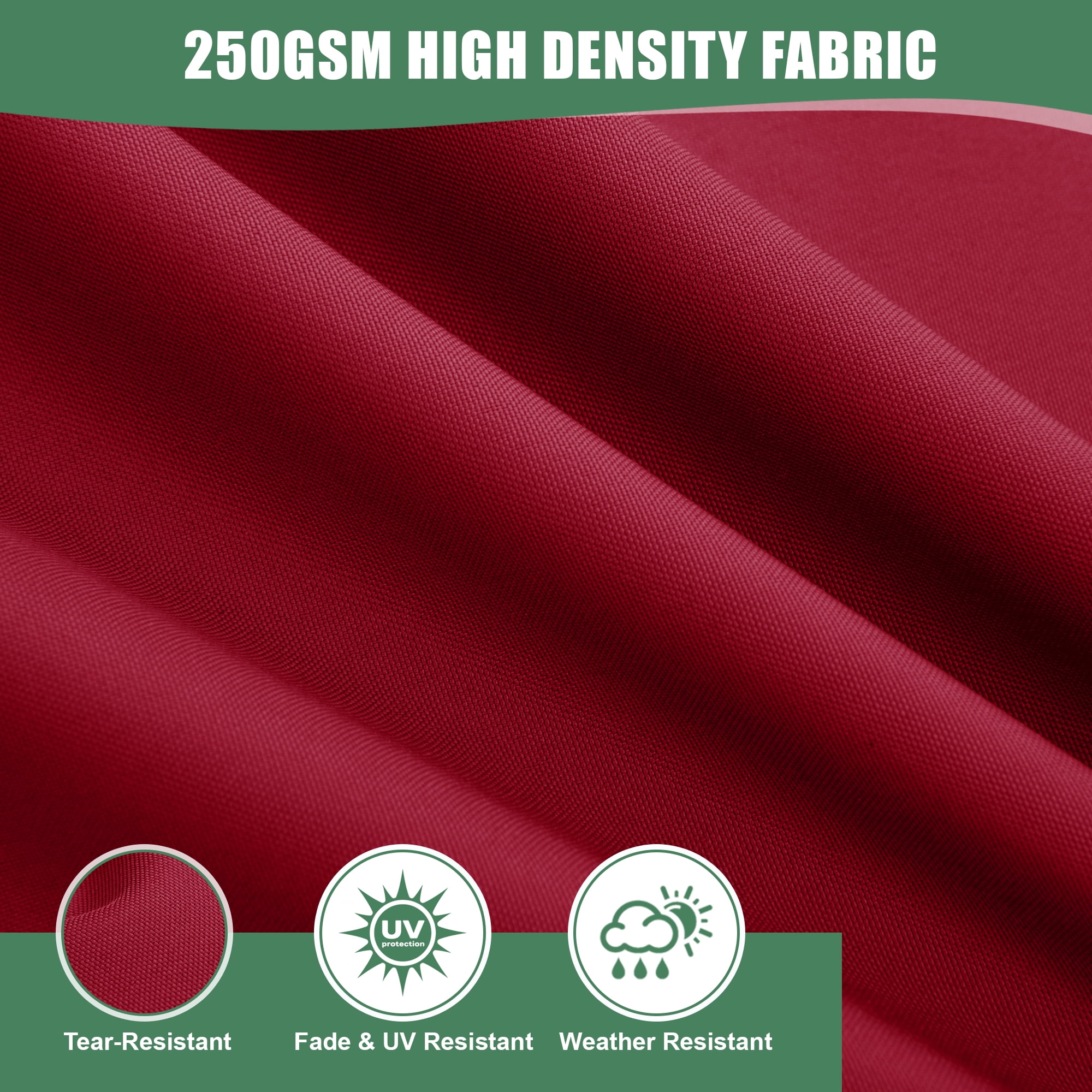 Outdoor Loveseat Cushions for Patio Furniture, Waterproof Weather & Fade Resistant Seat and Backrest Cushion Set with Removable Cover, 46 x 26 Inch, Red