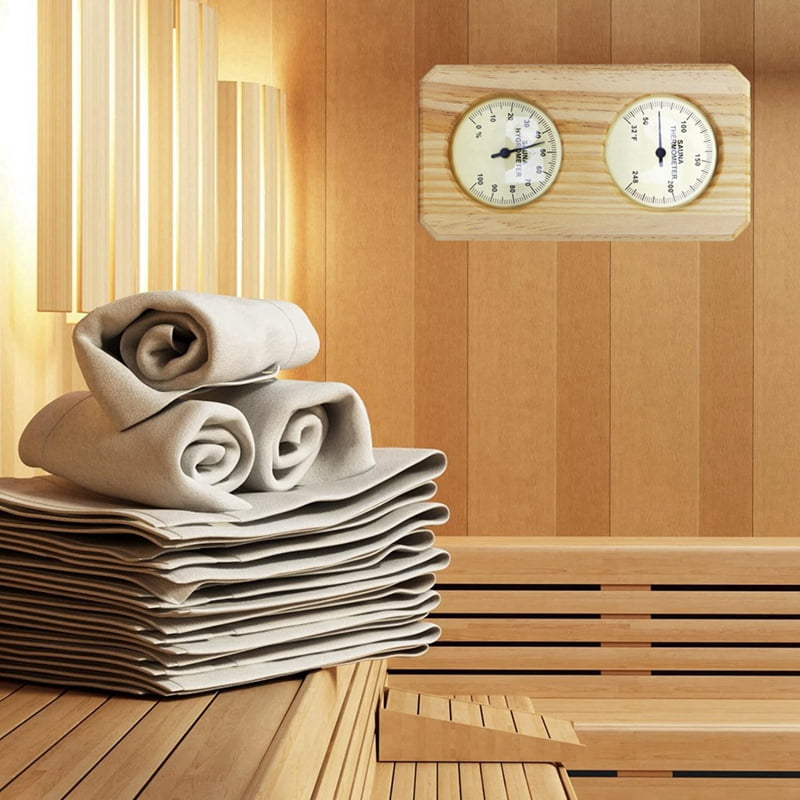Sauna Thermometer Fahrenheit Hygrometer Gauge 2In1 Indoor Home Sauna Thermostat,Sauna for Traditional Sauna,