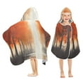 thumbnail image 2 of Orange Autumn Landscape Hooded Beach Towel Kids Bath Towels Quick Dry for Pool Swiming 50" x 23.5" Microfiber Soft Bathrobe, 2 of 7