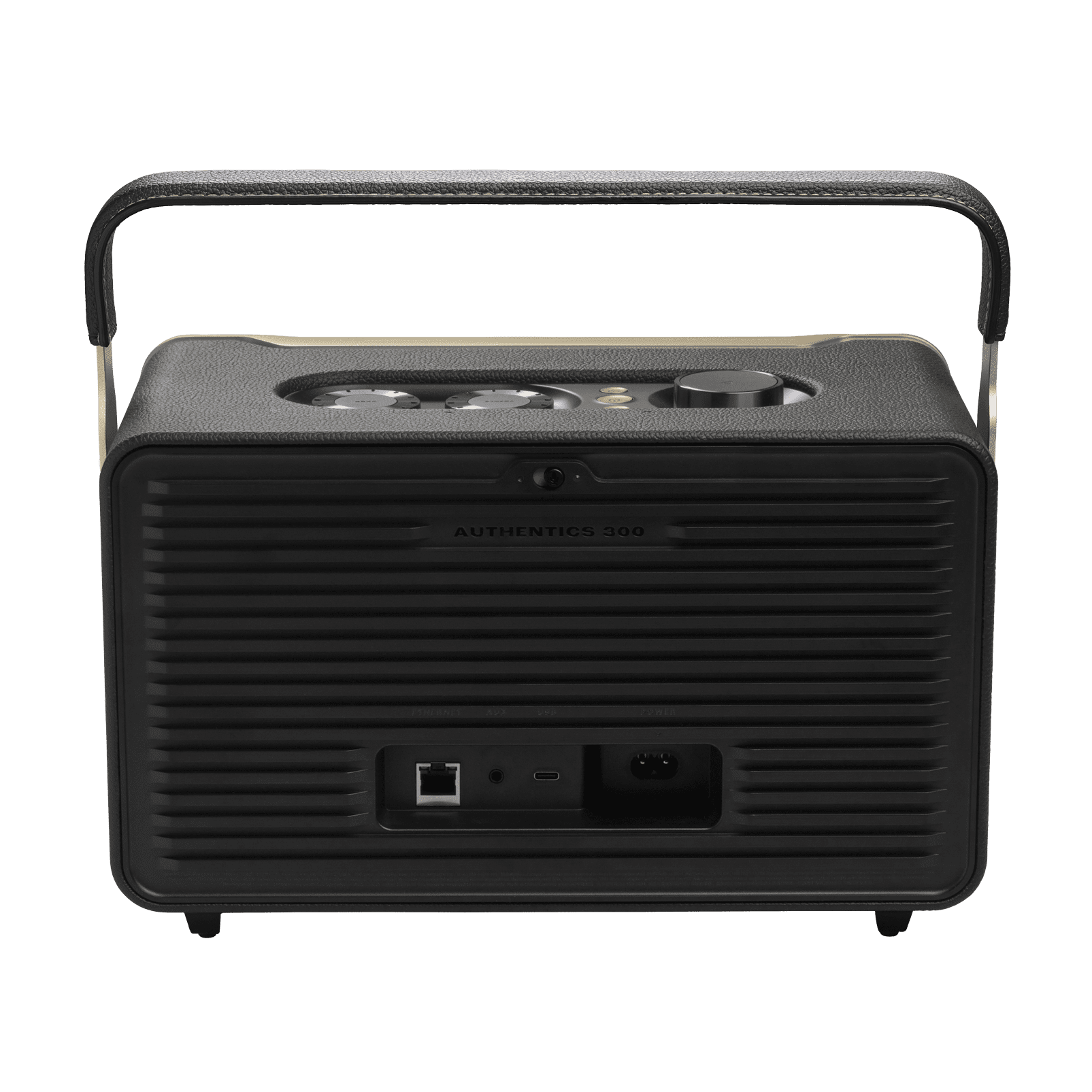 JBL Authentics 300 - Portable smart home speaker with Wi-Fi, Bluetooth and voice assistants with retro design. - Black