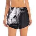 thumbnail image 2 of Daiia Monochrome Giraffe Expression Pattern Women's 2 in 1 Running Shorts - Lightweight Athletic Workout Gym Yoga Shorts Liner with Phone Pockets-XX-Large, 2 of 7