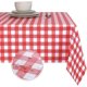thumbnail image 1 of Mantel de PVC impermeable, mantel rectangular de vinilo a prueba de derrames a prueba de aceite, mantel lavable para uso en interiores y exteriores rojo brillar Hogar, 1 of 4