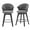 Dark Gray, variant on SYNGAR Swivel Bar Stools Set of 2, 360 Dreege Swivel Modern Counter Height Bar Stools with High Backrest, Chenille Upholstered Kitchen Island with Footrest, White