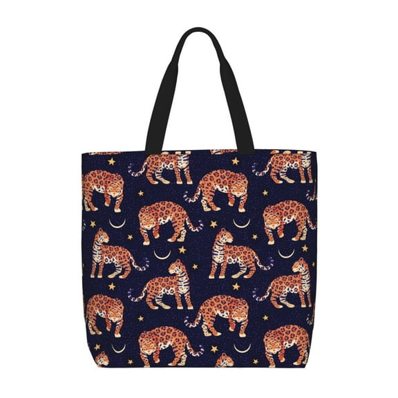 Pofeuu Leopard Print Print Tote Bag for Women,Hobo HandBags with Zipper,Large Capacity Casual Shoulder Handbags with Inner Pockets