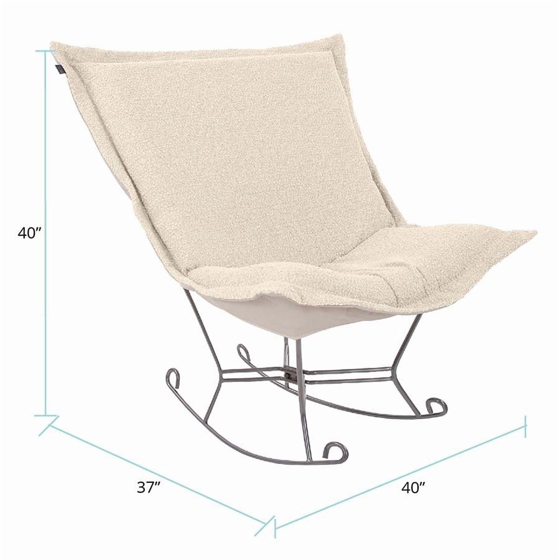 Scroll Puff Rocker Titanium- Barbet Natural/Natural