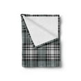 thumbnail image 2 of Checkered Soft Flannel Fleece Blanket, Old Fashioned Plaid Tartan in Dark Colors Classic English Tile Symmetrical, Cozy Plush for Indoor and Outdoor Use, 50" x 60", Grey Black White, by Ambesonne, 2 of 5