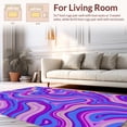 thumbnail image 2 of ODIKA 4'x6' Machine Washable Non-Slip Area Rug, Abstract Wave Motif with Fluid Swirls and Gradient Hues High Traffic Rug with Pad, Purple, 447464, 2 of 8